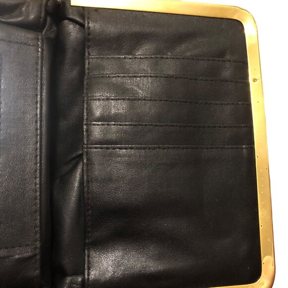 Vintage Solid Black Gold Hardware Crossbody Clutch - Picture 9 of 11